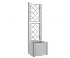 Stefanplast Blumentopf Spalier Indicator Natural 43 x 43 x 142 cm in weiß