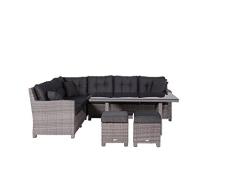 Garden Impressions Lounge/Dinner Set, Garten Gruppe 5-teiligeLA PAZ - Outdoor Gartenmöbel - Hochwertig verarbeitet, UV- und Witterungsbeständig, organic grau, 250x203x85 cm, 07520GT