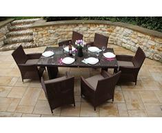 Baidani Rattan Garten Sitzgruppe Elegancy Select - Braun meliert (Taupe)