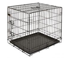 Kerbl 81368 Gittertransportbox, klappbar, 92 x 63 x 74 cm, 2 Türen, schwarz