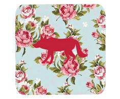 Caroline s Treasures bb1123-rs-bu-fc Wolf Shabby Chic Blue Roses Schaumstoff Untersetzer (4 Stück), 8,9 cm H x 8,9 cm W, multicolor