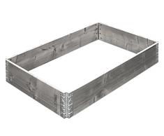 Gartenfreude 4650-1002-105 Hochbeet Pflanzbeet aus Fichtenholz, erweiterbar, Hellgrau, 120 x 80 x 19,5 cm