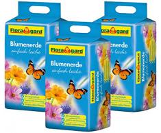 Floragard Blumenerde leicht 3x25 L - Universalerde für Zimmerpflanzen, Balkon- und Kübelpflanzen - mit Langzeitdünger - 75 Liter