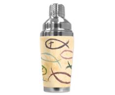 mugzie 960-shaFisch Symbole Cocktail Shaker, 16 oz, schwarz