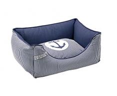 Hunter Hundesofa Midlum, 100 x 70 cm, blau/weiß