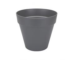elho loft urban Round Wheels 50 Blumentopf – Rundes Pflanzgefäß in Anthrazit – Moderner Außentopf mit Rollen – Ø 49 x H 44,2 cm