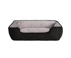 dibea DB00917 2-in-1 Hundebett Hundekissen Hundekörbchen Hundesofa Größe 110x80 cm, L, schwarz/grau, 3350 g