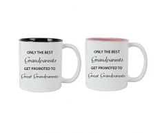 Nur Die Besten Großeltern Get gefördert zu tollem Großeltern Keramik Kaffee Tassen, Bundle (schwarz, pink)