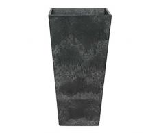 Artstone Pflanzgefäß Pflanzenkübel Ella, frostbeständig und leichtgewichtig, Schwarz, 26x49cm