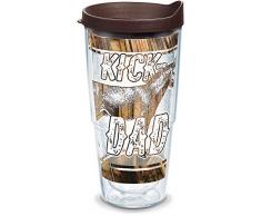 Tervis Dad Donkey Isolierbecher mit Wickel und Deckel Brauner Deckel 24oz Klar - Tritan
