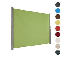 Ultranatura Maui Seitenmarkise, Seitenwandmarkise ausziehbar, Seitenrollo Balkon, Terrasse und Garten, Windschutz und Sichtschutz robust, 300 x 180 cm, grün