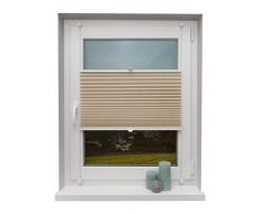 Beyond Drape Plissee Beige 90x220 cm verspannt ohne Bohren Klemmträger bis 27mm Fertigplissee Sichtschutz