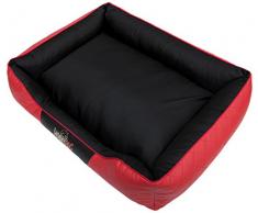 HobbyDog R1CEPCZE4 Hundebett/Sofa / Korb Cesar Perfect Kunstleder, Kodura, rot, Größe R1, 65 x 52 x 20 cm