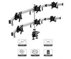 HFTEK MP260C-L 6 Fach Monitor Tischhalterung Stand control center schwenkbar neigbar Halterung Halter fÃ¼r Monitor 15 - 27 Zoll mit VESA 75 / 100 (MP260C-L)