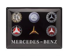 Nostalgic-Art 23251 Mercedes-Benz-Logo Evolution | Retro Vintage-Schild | Wand-Dekoration | Metall | 30x40 cm Blechschild 30 x 40 cm, Bunt, 30 x 40 x 0.2 cm