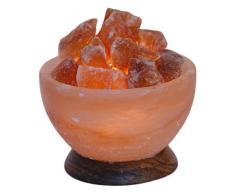 HIMALAYA SALT DREAMS 4041678001605 Beleuchtete Salzkristallschale rund, circa 2,00 kg inklusiv Elektrik und Leuchtmittel