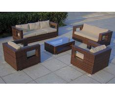 Baidani Rattan Garten Lounge Seaside, Braun meliert (Taupe)