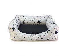 ARQUIVET 29224 Bett, quadratisch, Sterne, Schwarz, 70 x 60 x 20 cm