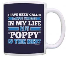 Grandpa Gifts Kaffeetasse mit AufschriftCalled Many Things But Poppy is the Best Gift 11 ounce blau