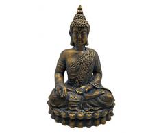 Dehner Dekofigur Buddha, ca. 59 x 34 x 39 cm, Magnesia, braun/gold 