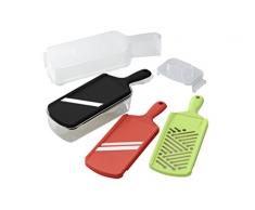 Kyocera 3er Set mit Aufbewahrungsbox Hobel, Kunststoff Keramik, rot, 29,5 x 10,1 x 10,2 cm