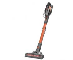 Black+Decker BHFEV182C-QW, 4in1 Stielsager (18V, 2.0Ah, beutelloser Boden-& Handstaubsauger mit Elektrobürste, kabellos, inkl. Fugendüste, Akku, Ladegerät & Wandhalterung), Titanium/Orange, 36 W
