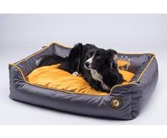 Kiwi Walker Schlafsofa aus Memory-Schaum, Running Kiwi Design, Größe L (75 x 50 x 24 cm), Orange/Grau, L