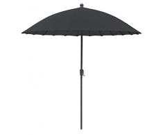 greemotion Sonnenschirm Sizilien, Ø 270 cm, großer Schirm mit Sonnenschutz UV50+, Marktschirm mit Kurbel, Gartenschirm anthrazit