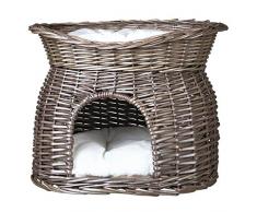 Trixie 2873 Katzen-Korbturm Weidenkorb mit Kissen