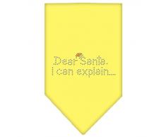 Mirage Pet Products Halstuch, Motiv Weihnachtsmann, Strasssteine, Größe L, Gelb