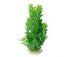 Sourcingmap Kunstpflanze für Aquarien, Keramikbasis, 23,9 cm, Grün