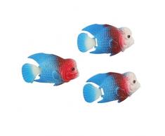 sourcingmap Dekofigur für Aquarien, Kunststoff, Blau, 3-teilig
