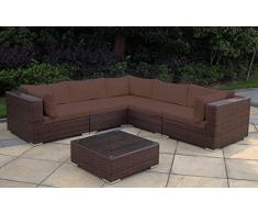 Baidani 13b00015.96001 Sunshine Rattan Garten Lounge Garnitur, braun, 255 x 255 x 65 cm