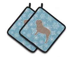 Caroline s Treasures Winter Schneeflocke Neapel Mastiff Paar Topflappen bb3565pthd, 7.5hx7.5 W, multicolor