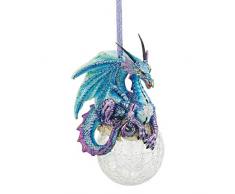 Design Toscano Christbaumschmuck, Frost die gotische Drache-Feiertags-Verzierung - Snowflake Dragon Ball Ornament