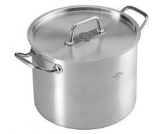 Kuhn Rikon 37298 Montreux Teigwarentopf / Nudeltopf mit Deckel, induktionsgeeignet, spülmaschinengeeignet, Edelstahl, Silber, 6,5 Liter, 22 cm