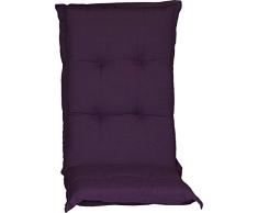 Beo HL Sitzkissen Gartenstuhlauflage Hochlehner Premium Serie Nizza P207, lila, 120 cm x Breite 52 cm x Dicke ca. 8 cm