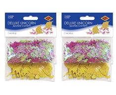 Beistle 60861 53433 Einhorn Deluxe Sparkle Konfetti, 57 g, 5,1 x 3,8 cm, Gold/Pink