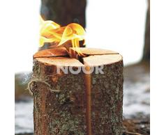 NOOR Schwedenfeuer Schwedenfackel Höhe 25 cm Durchmesser 17-24 cm Flammender Outdoor-Spass bis zu 4 Stunden