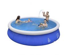 Jilong Marin Blue Swimming Pool Rundpool Set Ø 450x90 cm inkl. Pumpe Leiter Abdeckplane Bodenplane