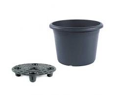 RoTaPlastes Zylindertopf 40 cm anthrazit mit Bewässerungssystem