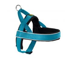 HUNTER Racing Norwegergeschirr, sportliches Geschirr für Hunde, Nylon, Fleece-Polsterung, S, petrol/schwarz