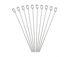 Relaxdays Schaschlikspieße Edelstahl, 10er Set Grillspieße, groß, XXL Fleischspieß, für BBQ, Grillen, 30 cm lang, silber