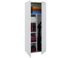 VCM Schrank Universal Staubsauger Besenschrank Mehrzweckschrank Putzschrank Holz Weià 178 x 70 x 40 cm Vandol