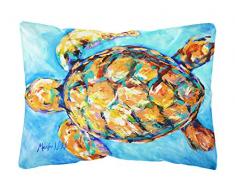 Carolines Treasures MW1150PW1216 Dekokissen, Motiv: Sandtanz Schildkröte, Leinenstoff, groß, Mehrfarbig