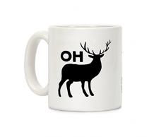 Oh Deer weiß 11 Unze Keramik Kaffee Becher von lookhuman