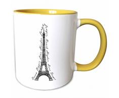 3dRose 165895_8 Mug Becher, keramik, Gelb/Weiß