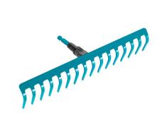 Gardena combisystem-Rechen: Breite Harke mit 16 Zinken, ideales Gartenzubehör zum Rechen, Unkrautentfernen und zur Bodenbearbeitung, Arbeitsbreite 41 cm, passend zu allen cs-Stielen (3179-20)