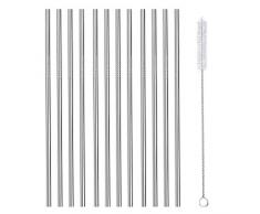 Paderno 41490-00 12 Trinkhalme Cm 21,5 C/Bürste Edelstahl AISI 304, 18/10