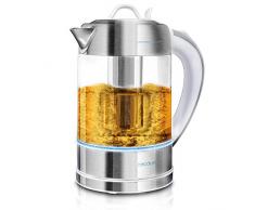 Cecotec Elektrischer Wasserkocher ThermoSense - 1,7 Liter, Borosilikatglas, Frei von BPA, Basis 360 ª, Antikalkfilter, Dppeltes Sicherheitssystem ,2200 W Leistung. (1,7 Liter2 in 1 Temperatur einstellbar, Basisch)
